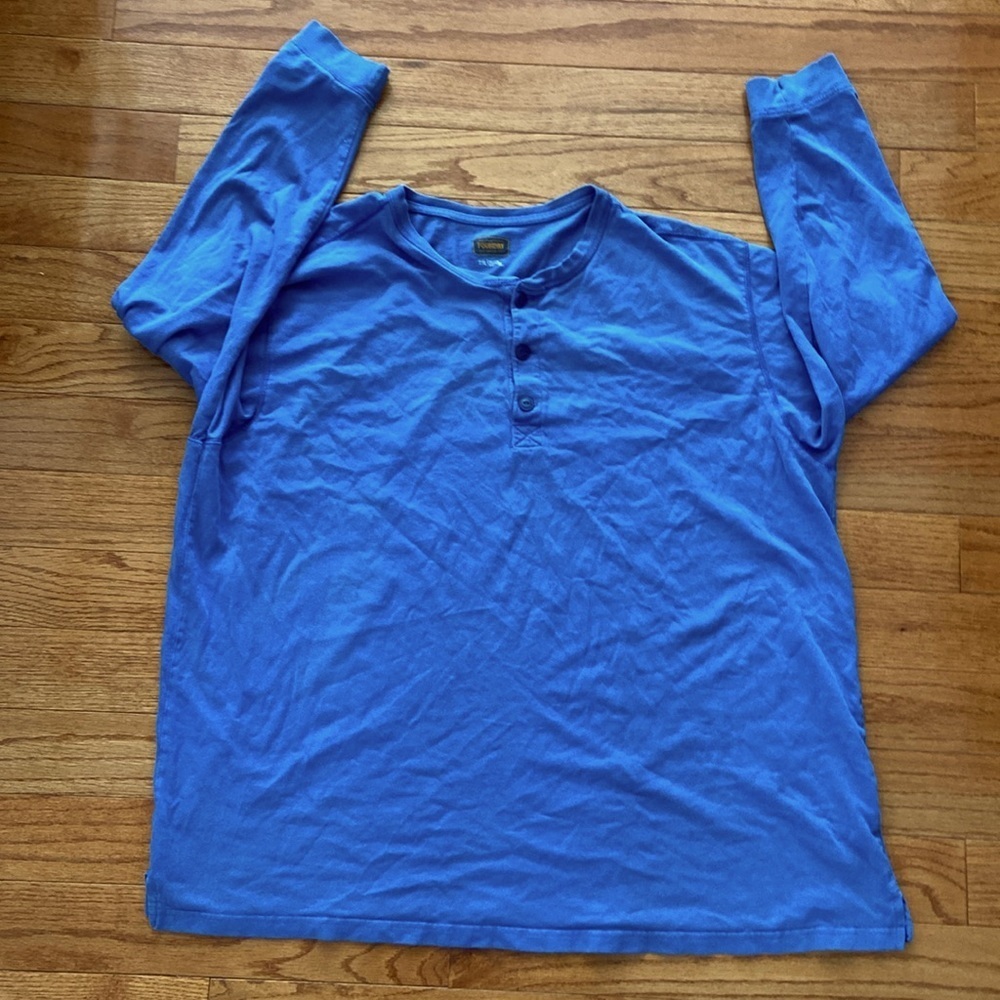 The Foundry Supply Co. 3XL Henley Long Sleeve Blue